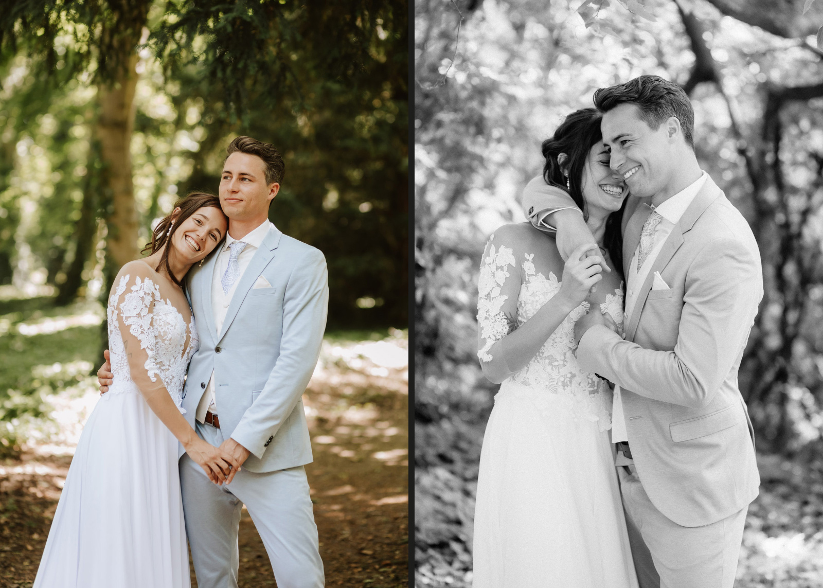 Paar-Fotoshooting mit Hochzeitsfotograf in der Natur Leipzig